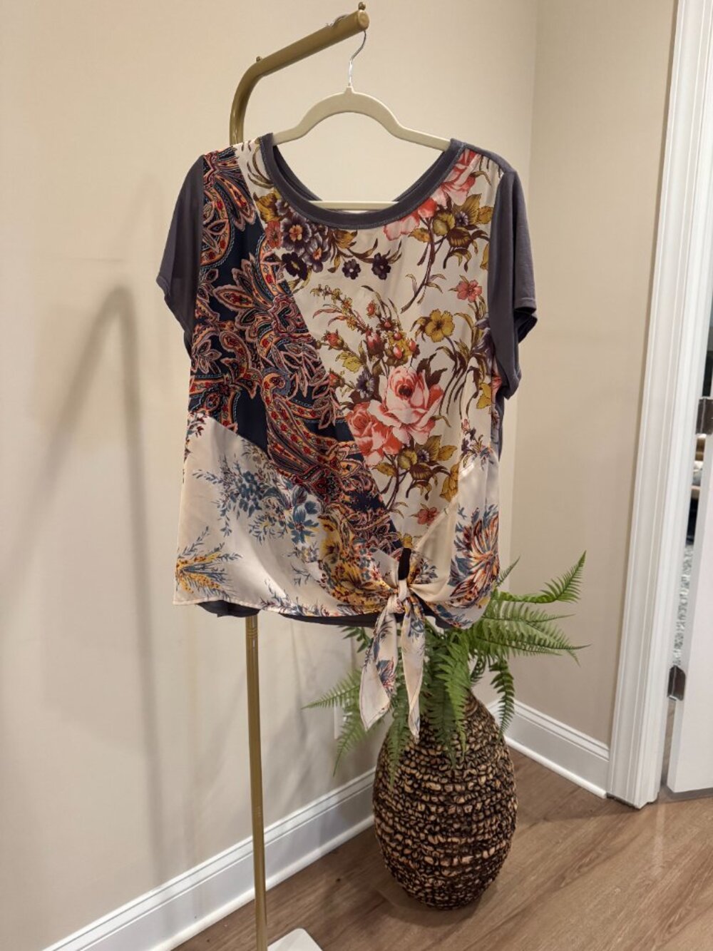 Anthropologie Jodie Tie-Front Scarf Tee
